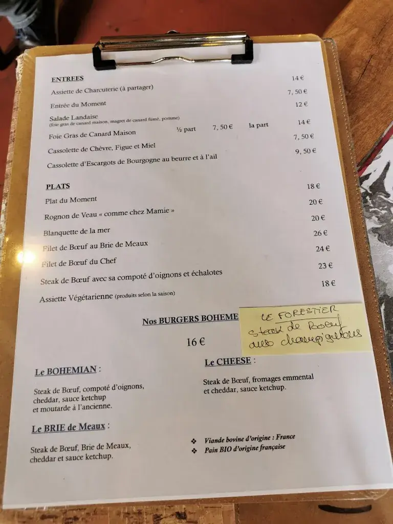 Menu_La Bohème_Barbizon_image_3