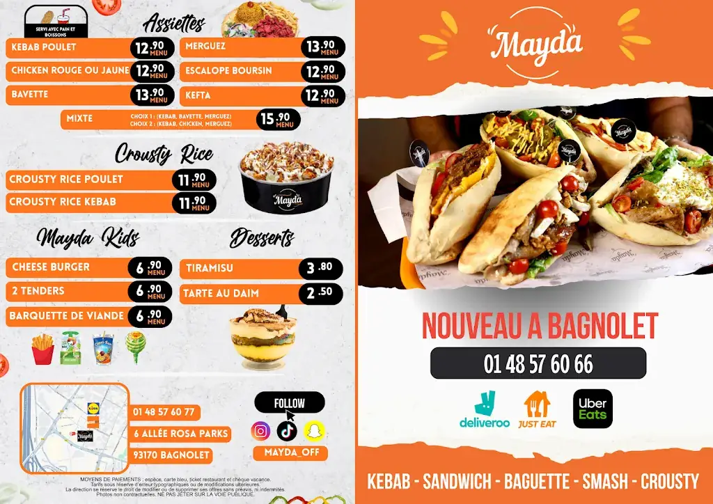 Menu_Restaurant Bagnolet - Mayda Kebab_Bagnolet_image_2