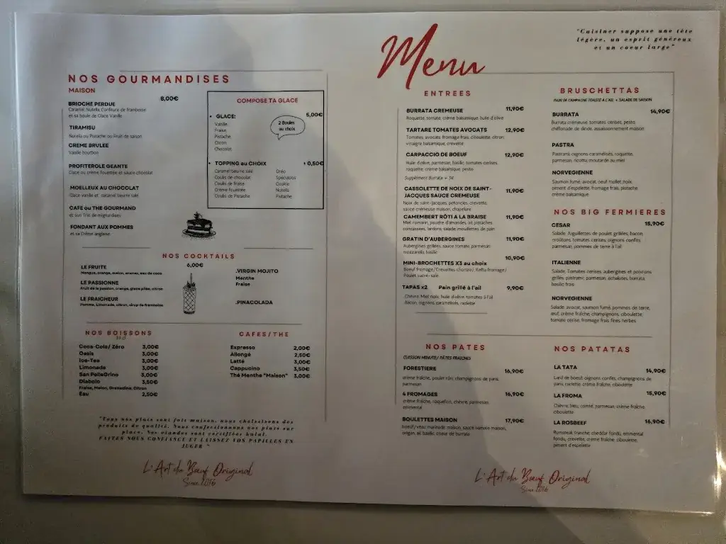 L'art du boeuf original restaurant in Bagnolet