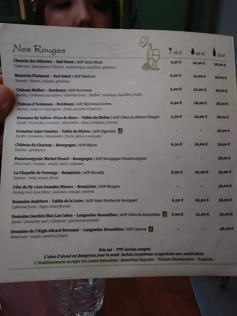 Menu_Café Le Papillon_Paris_image_1