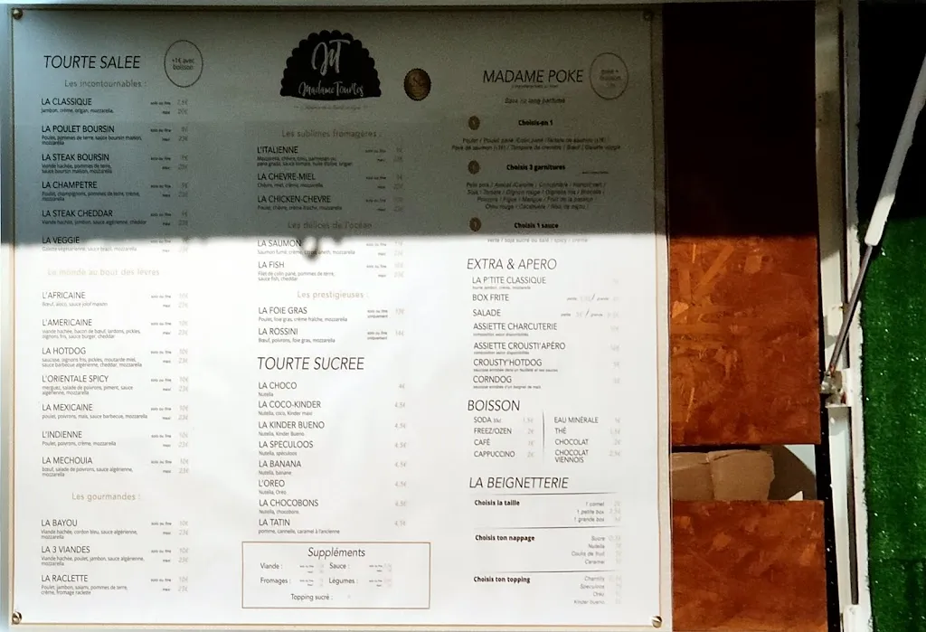 Menu_Restaurant Madame Tourtes_Bagnolet_image_1