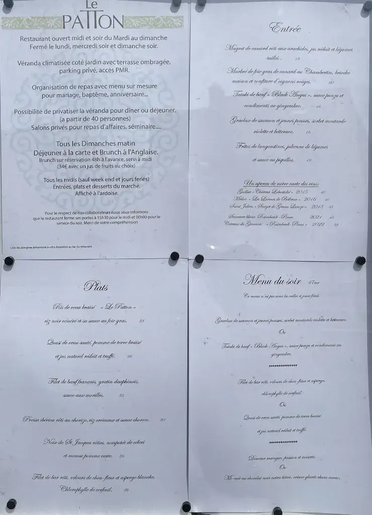 Menu_Le Patton_Fontainebleau_image_1