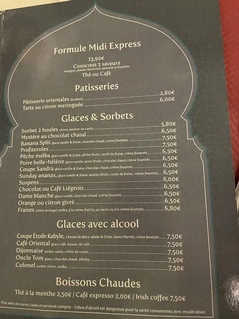 Menü_L'Etoile Kabyle_Mennecy_Bild_2