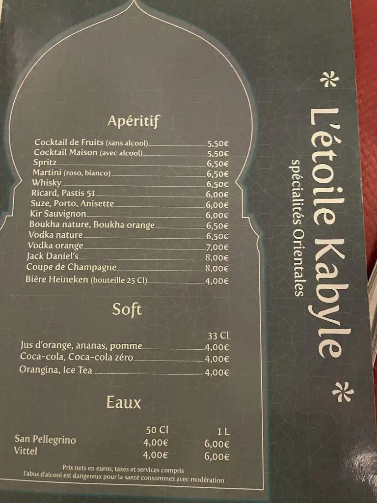 Menü_L'Etoile Kabyle_Mennecy_Bild_3