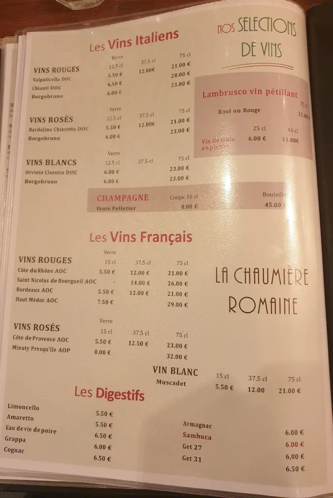 Menü_La Chaumière Romaine_Mennecy_Bild_1