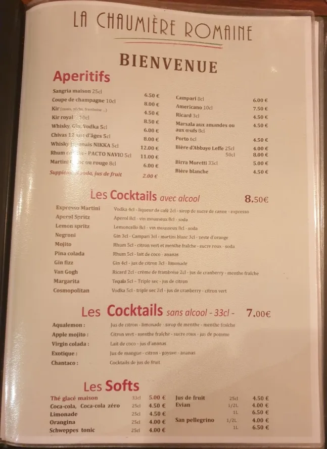 Menü_La Chaumière Romaine_Mennecy_Bild_4