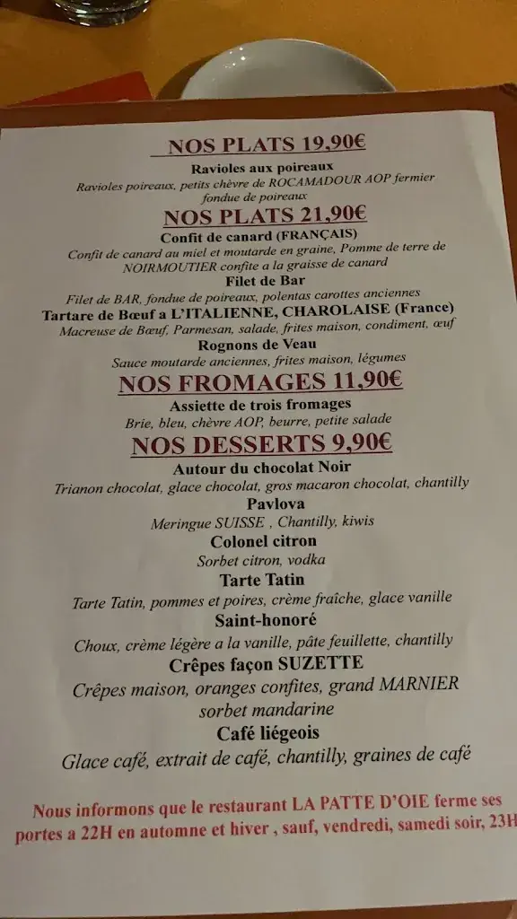 Menu_La Patte d’Oie_Mennecy_image_3