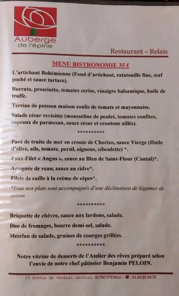 Menu_Auberge de l'Epine_Itteville_image_2