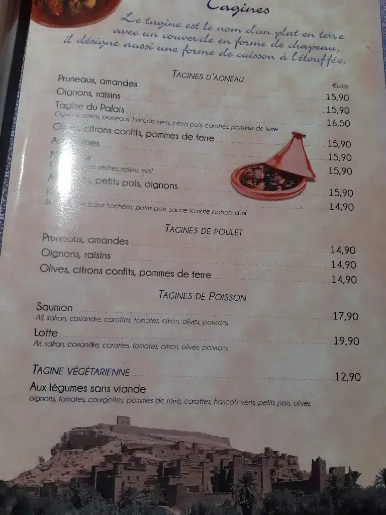 Menu_Le Palais Marocain_Coulommiers_image_1