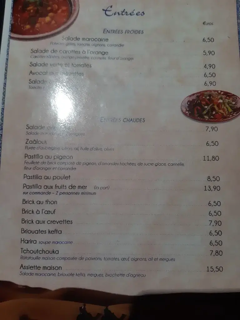 Menu_Le Palais Marocain_Coulommiers_image_2