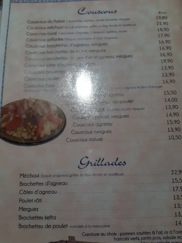 Menu_Le Palais Marocain_Coulommiers_image_3