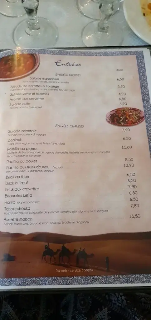 Menu_Le Palais Marocain_Coulommiers_image_4