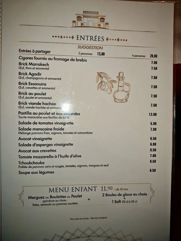 Menu_Le Palais d'Agadir - Restaurant Marocain 94_Boissy-Saint-Léger_image_4