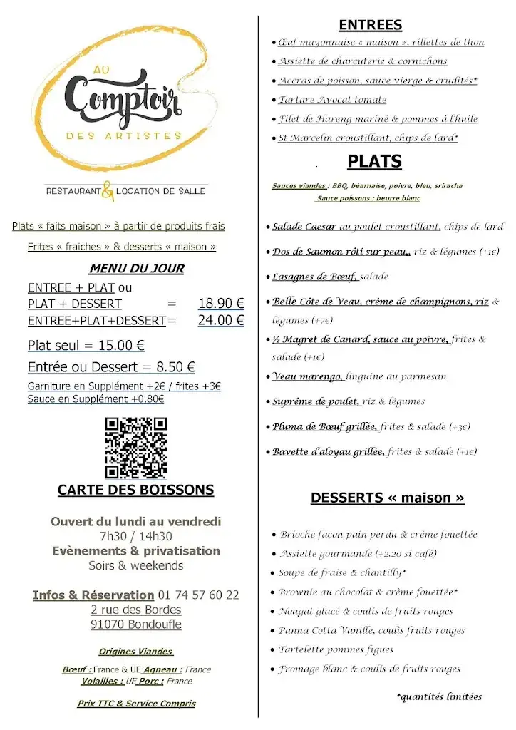 Menu_Au Comptoir des Artistes_Bondoufle_image_1