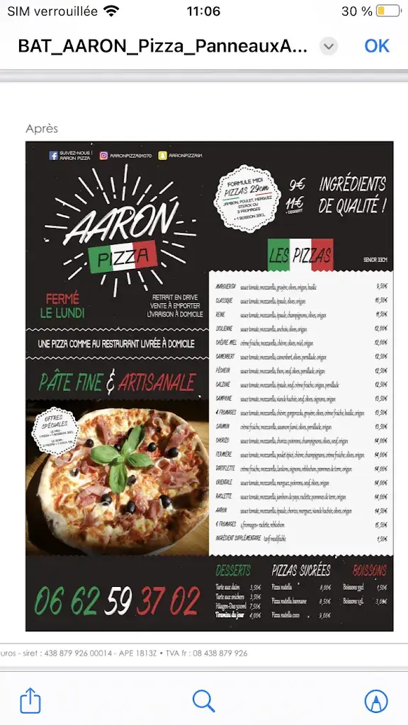 Menu_AARON PIZZA_Bondoufle_image_4