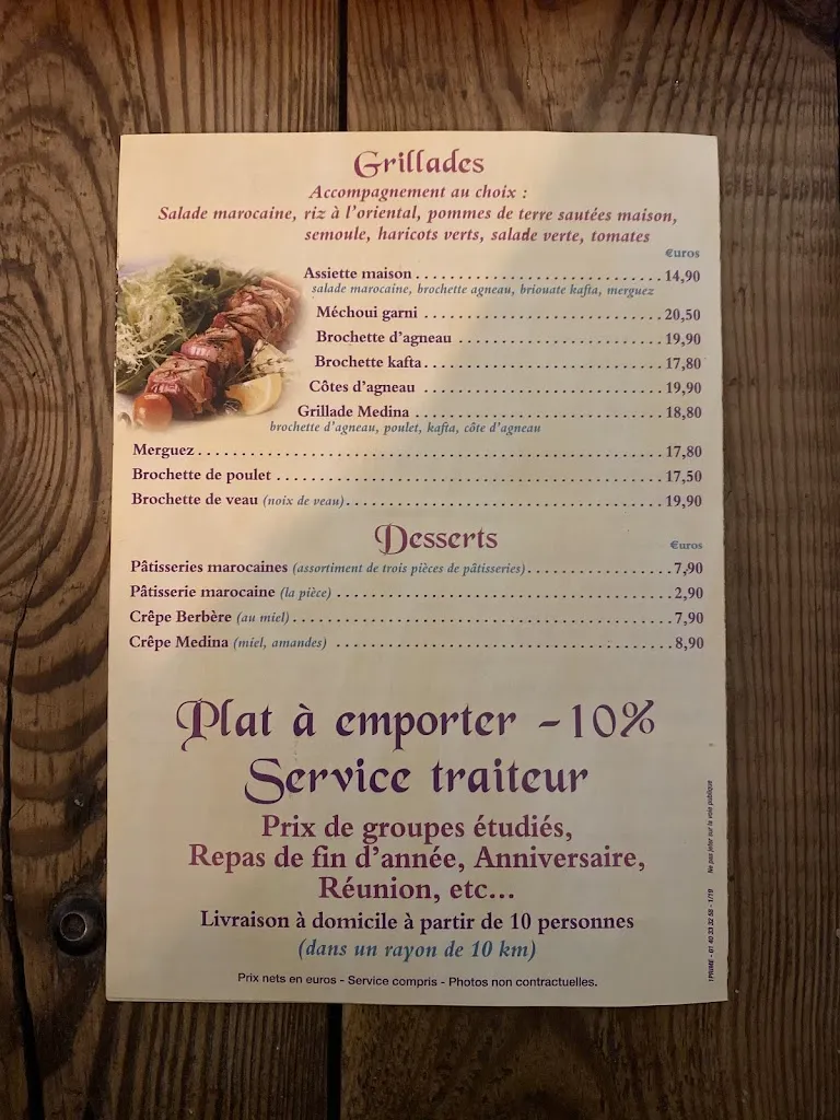 Menu_La Medina_Jouy-en-Josas_image_1