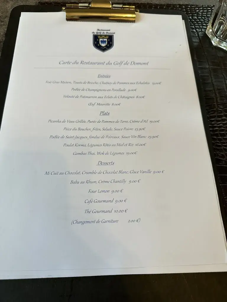 Menu_Restaurant du Golf de Domont_Domont_image_1