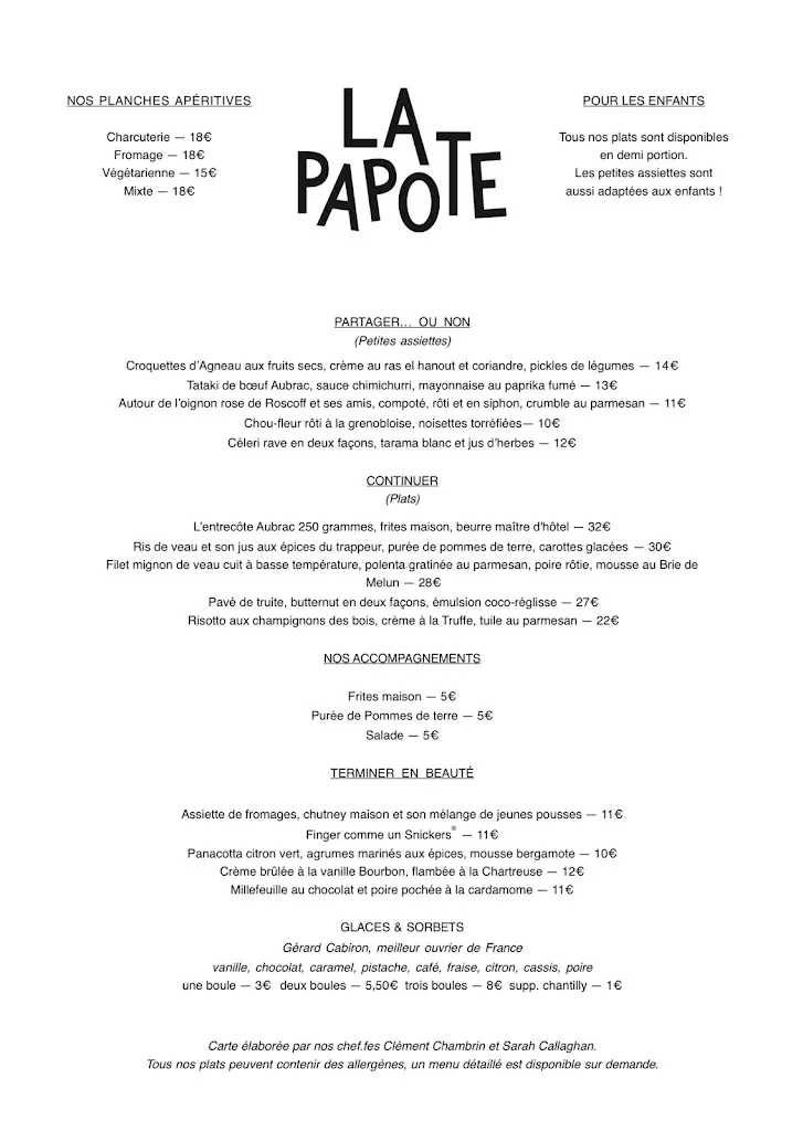 Menü_La Papote_Bourron-Marlotte_Bild_1