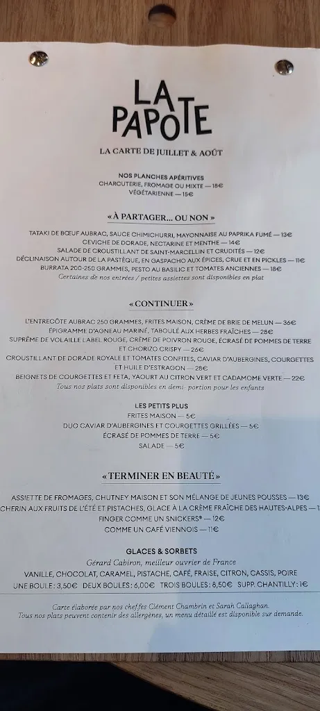 Menü_La Papote_Bourron-Marlotte_Bild_2