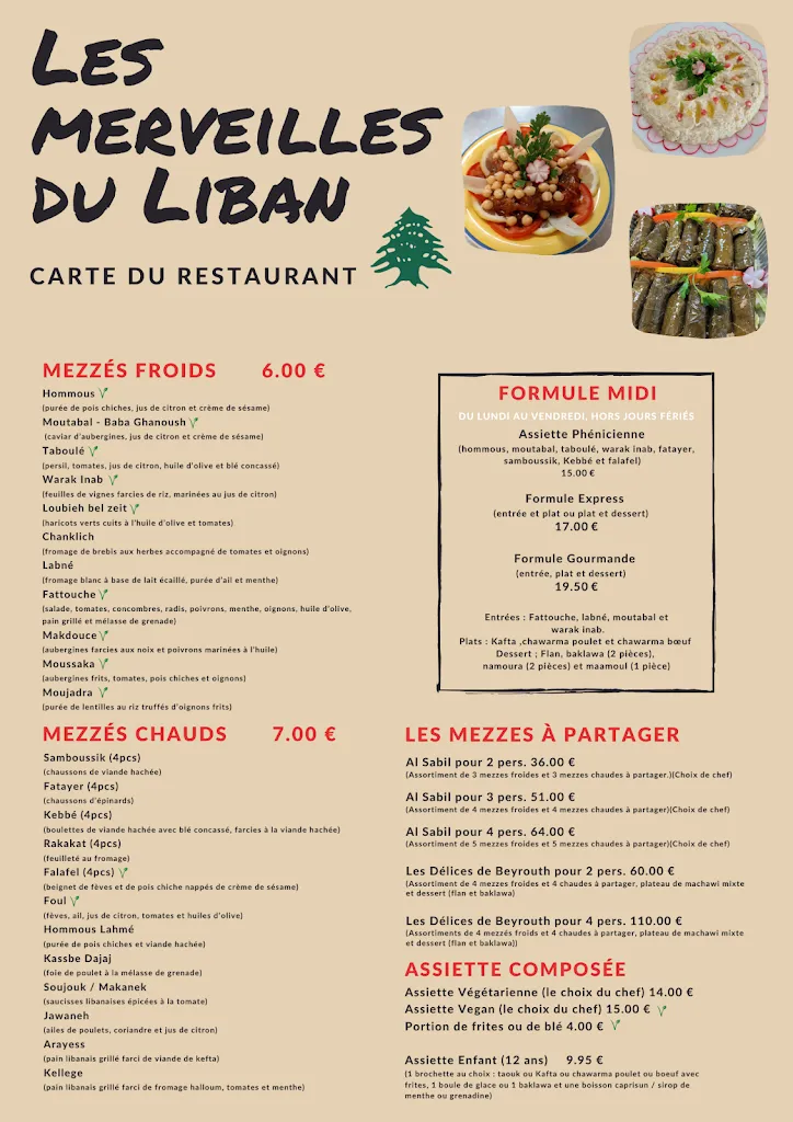 Menu_Les Merveilles Du Liban_Bezons_image_2