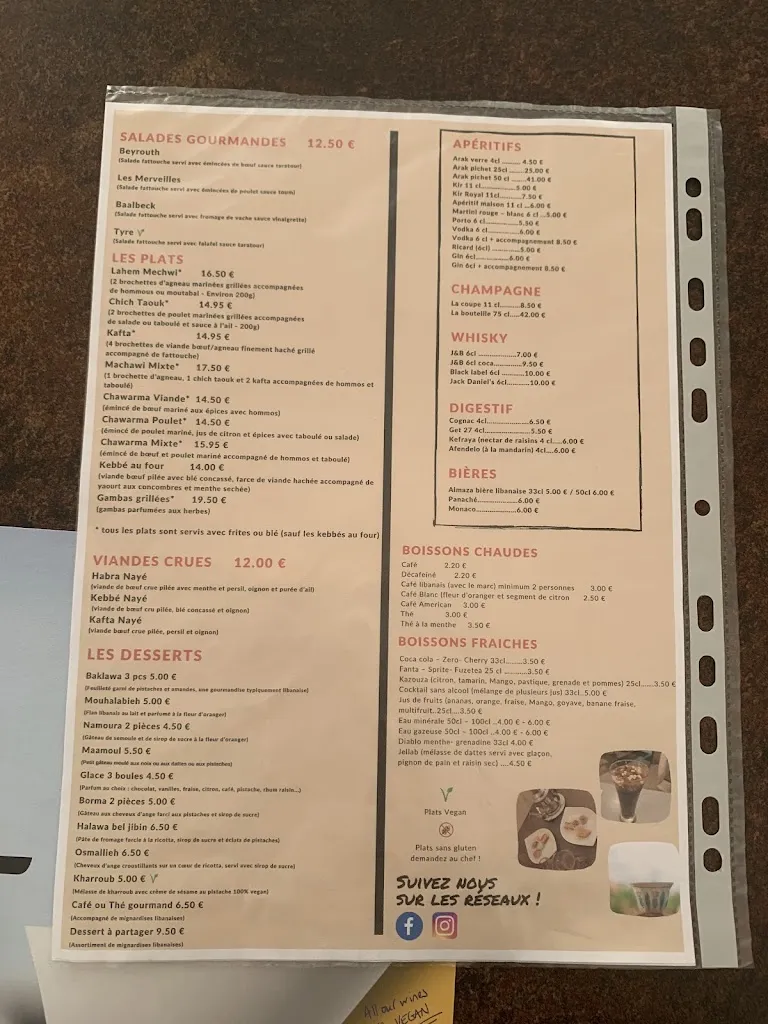 Menu_Les Merveilles Du Liban_Bezons_image_4