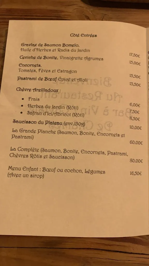 Menu_Le Restaurant Bar à Vin de Chames_Vallon-Pont-d'Arc_immagine_1