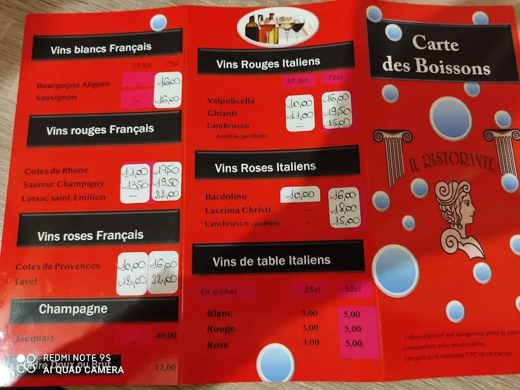 Menu_il Ristorante_Bray-sur-Seine_image_2