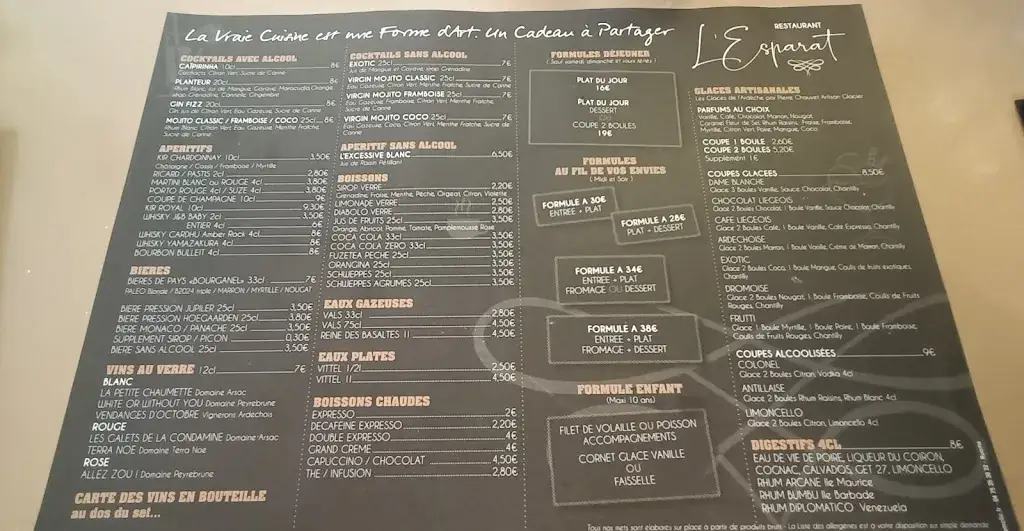 Menu_Restaurant L'Esparat_Vogüé_image_3