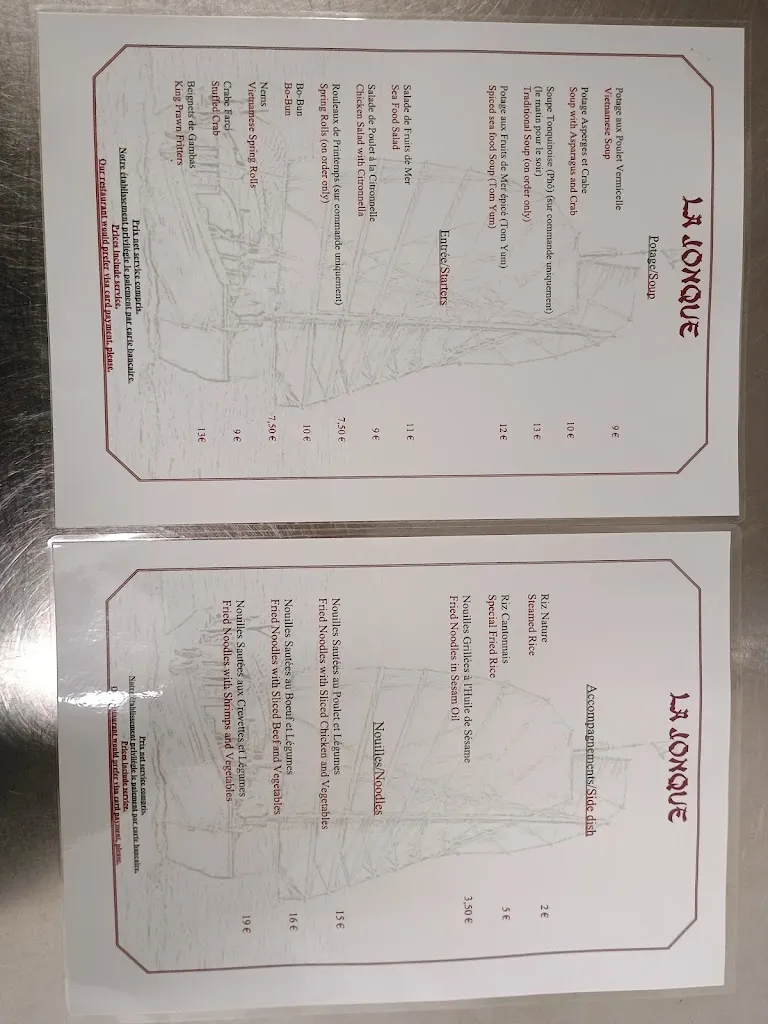 Menu_RESTAURANT LA JONQUE_Breuillet_image_1