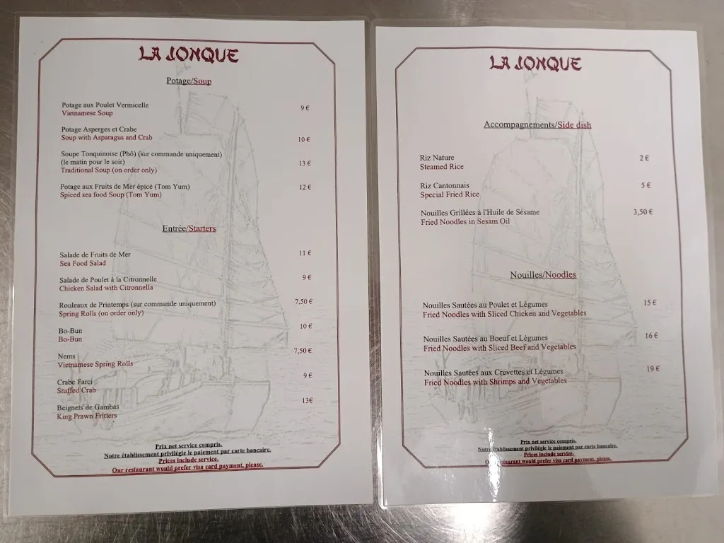 Menu_RESTAURANT LA JONQUE_Breuillet_image_2