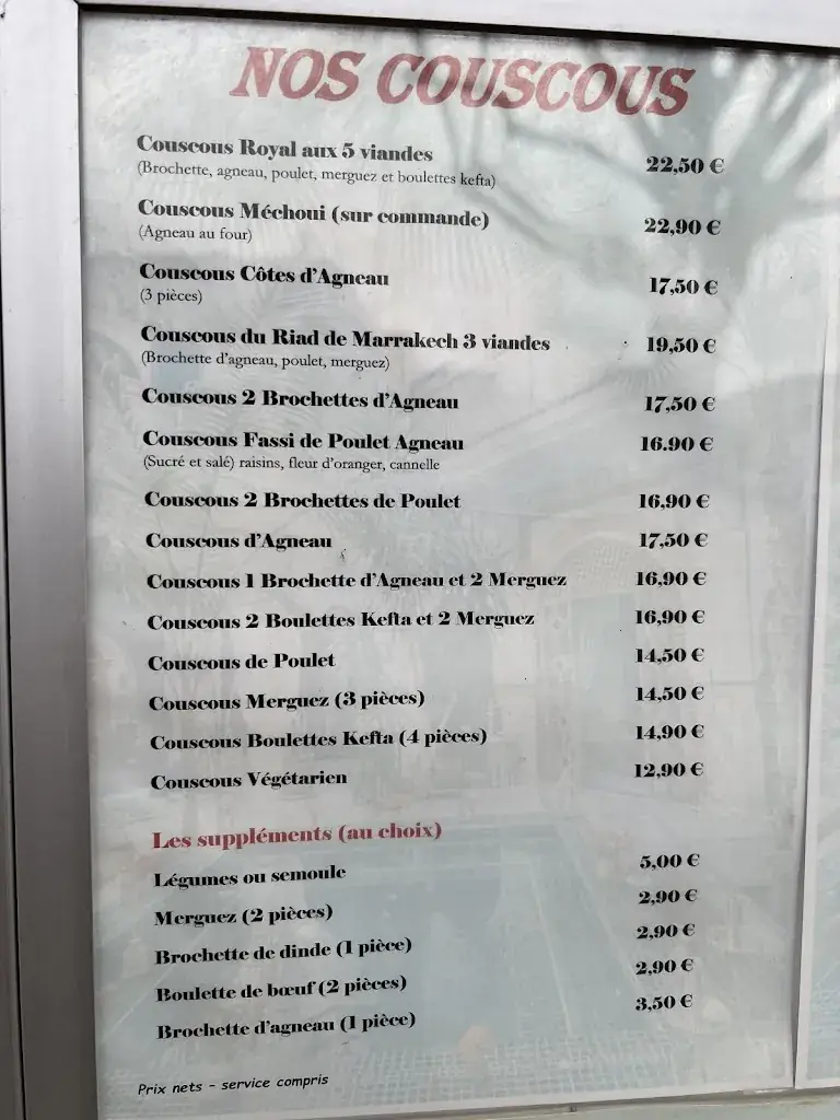 Menu_Le Riad de Marrakech_Bonneuil-sur-Marne_image_4