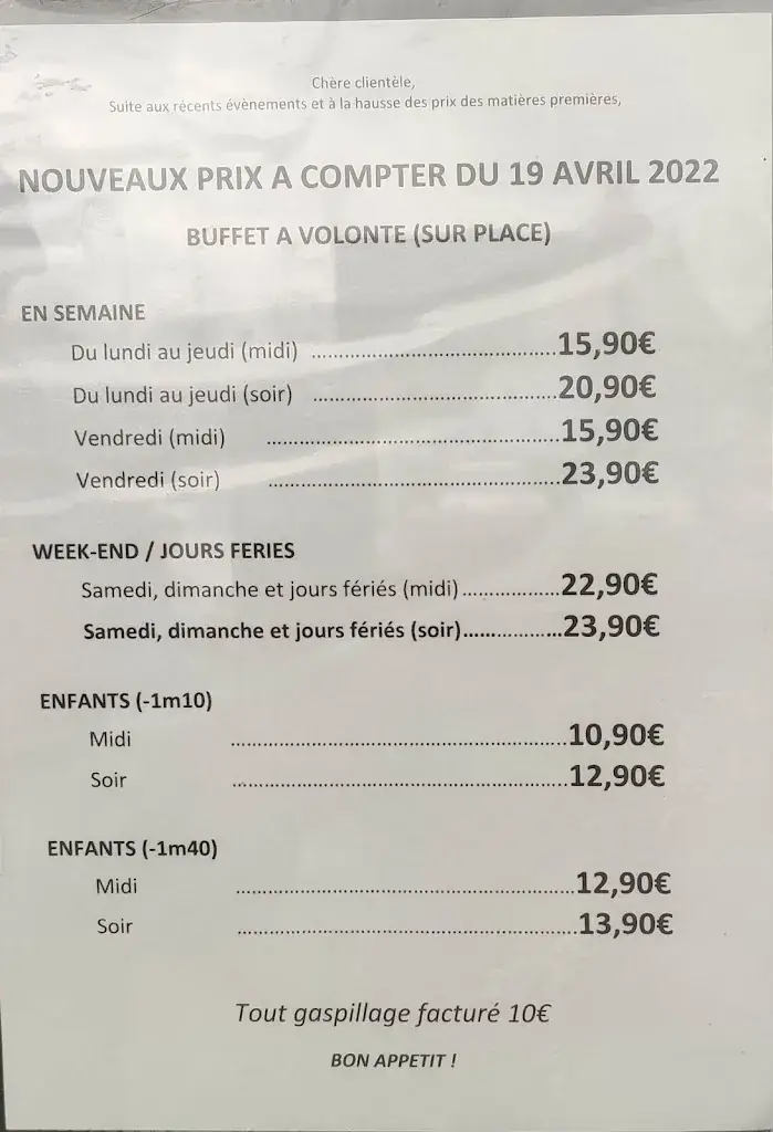 Menü_Restaurant Océan_Bobigny_Bild_4