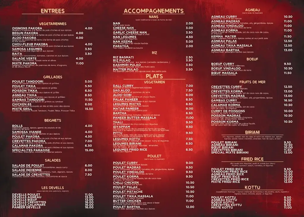 Menu_Restaurant Paradise_Bobigny_image_1