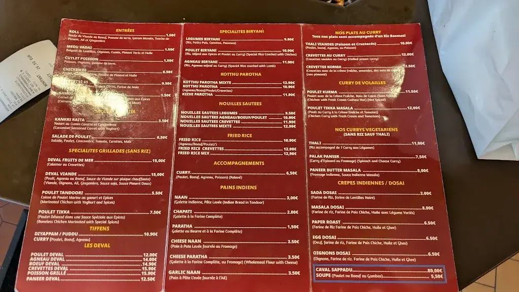 Menu_New Ravana Restaurant_Bobigny_immagine_1