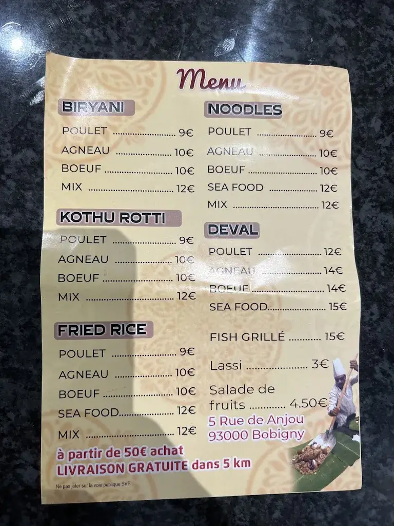 Menu_New Ravana Restaurant_Bobigny_immagine_3