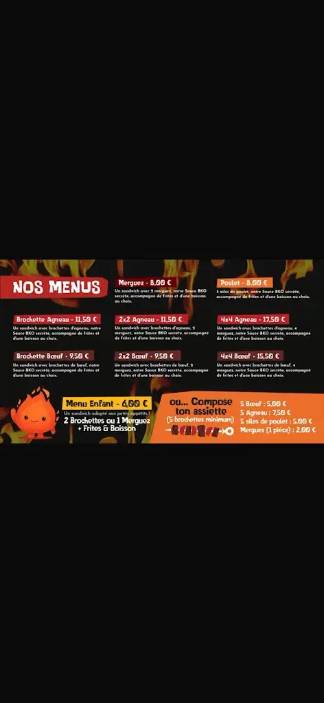 Menü_Tieagogo Bobigny (93) Barbecue, Sandwichs, Brochettes | Foodtruck Fast-food Restaurant nuit_Bobigny_Bild_1