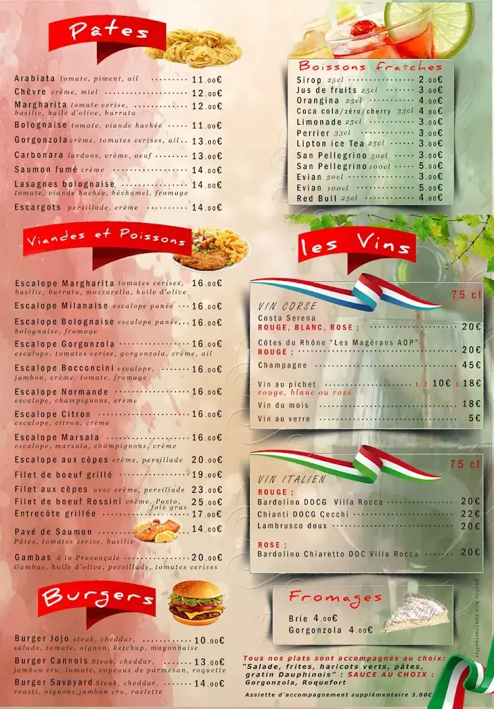 Menu_Pizzéria Jojo_Cannes-Écluse_immagine_3