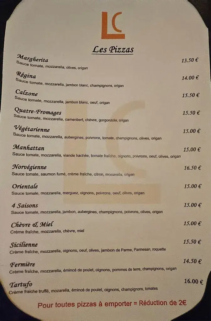 Menü_Restaurant LE CHENE_Bondy_Bild_3