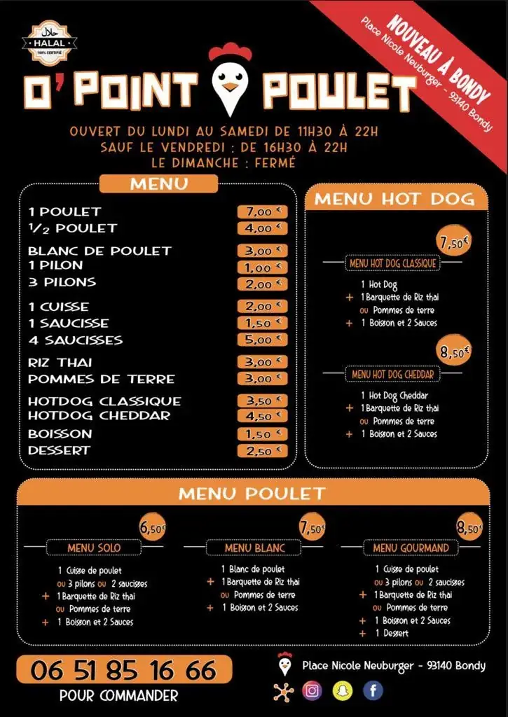 Menu_O' Point Poulet_Bondy_image_2