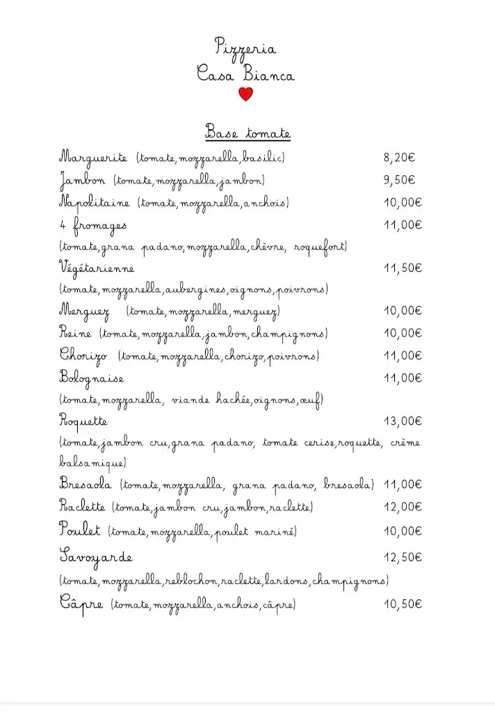 Menu_Pizzeria Casa Bianca_Domène_image_1