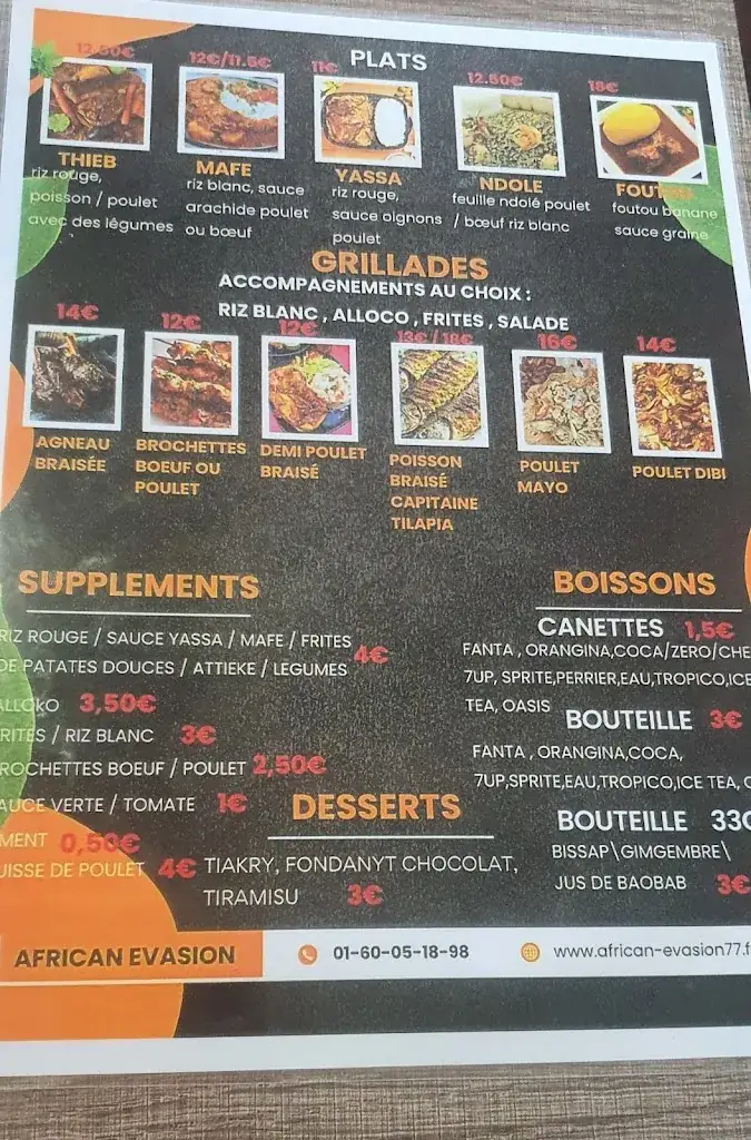 Menu_African Evasion_Brou-sur-Chantereine_image_2