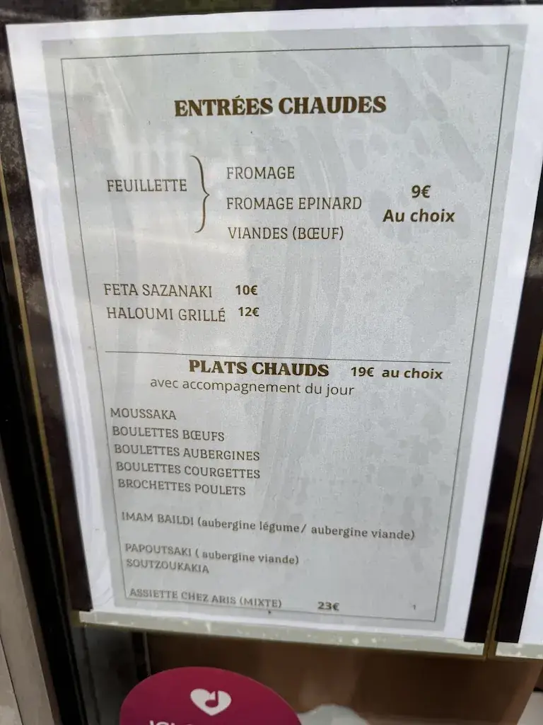 Menu_Chez Aris_Cachan_image_1