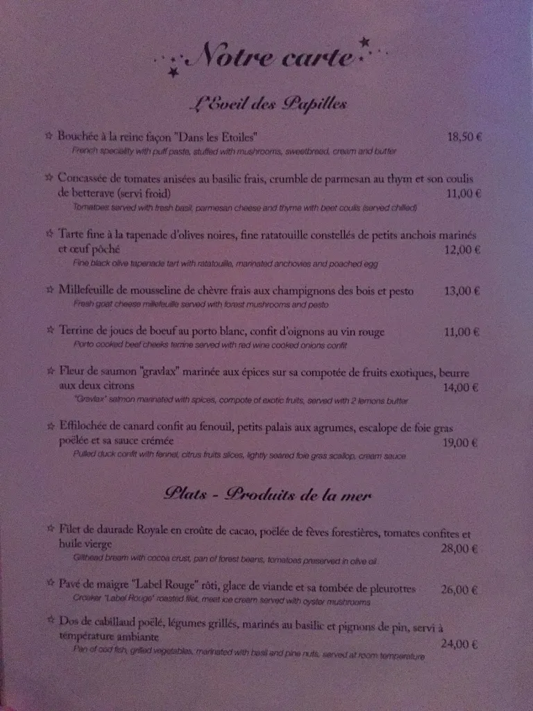 Menu_Dans les étoiles Pour votre confort garez vous sur le parking du KFC en face, à cause travaux dans la zone_Cergy_image_4