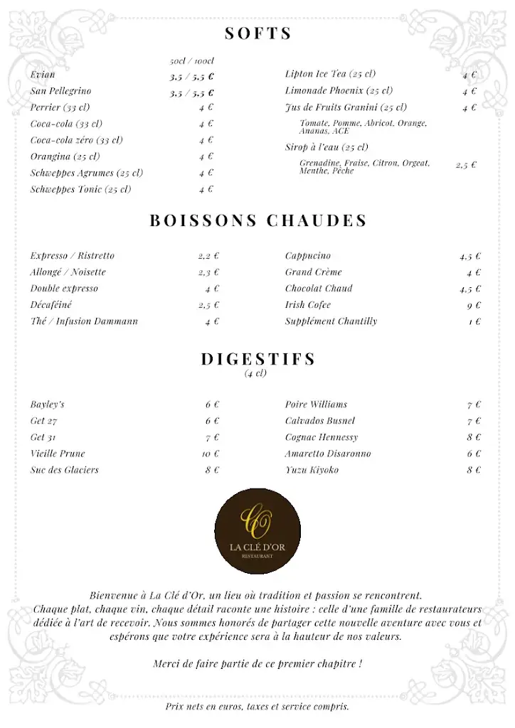 Menu_La Clé d’Or_Chailly-en-Bière_immagine_2