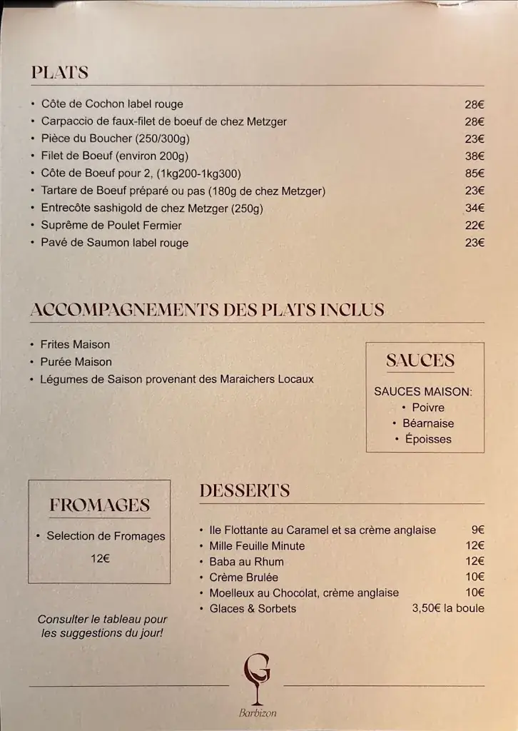 Menu_Le Gaulois Barbizon_Barbizon_image_1