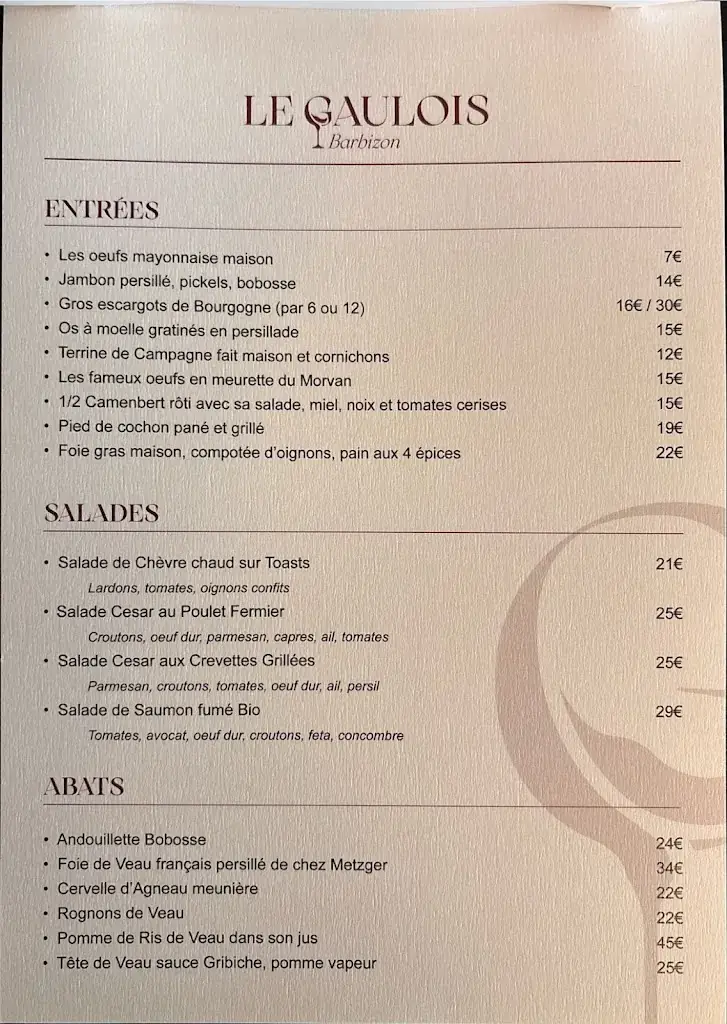 Menu_Le Gaulois Barbizon_Barbizon_image_2
