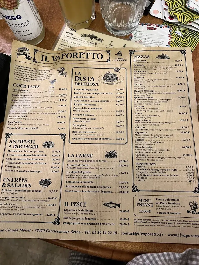 Menü_IL VAPORETTO - Restaurant Carrières sur Seine_Carrières-sur-Seine_Bild_1