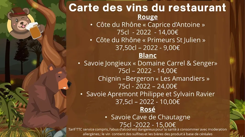 Menu_le Repaire de l'Ours à Pont de Beauvoisin_Pont-de-Beauvoisin_image_2