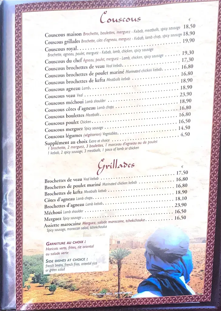 Menu_Au Soleil Du Maroc_Orsay_image_1