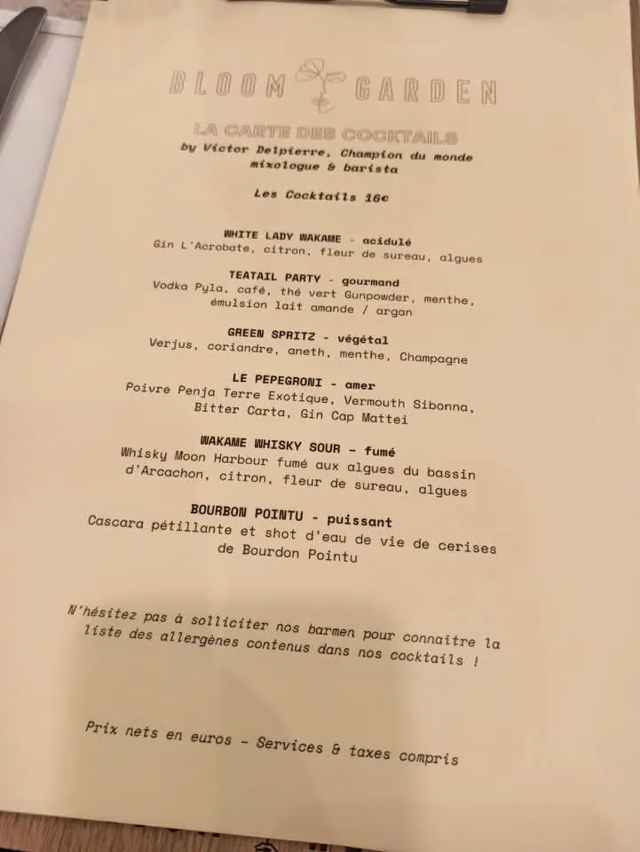 Menu_BLOOM GARDEN Restaurant & Bar à cocktails_Paris_image_3